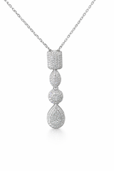 Multi-Shape Diamond Drop Pendant Necklace
