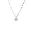 Two-Tone Diamond Square Pendant Necklace