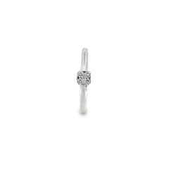 White gold ring with a small diamond