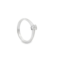 White gold ring with a small diamond