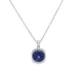 Elegant Blue Gem Pendant