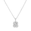Floral Halo Diamond Pendant Necklace
