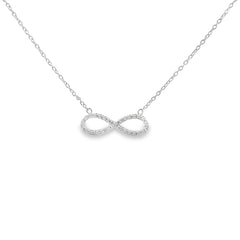 White gold infinity necklace
