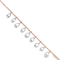 Rose gold and silver teardrop bracelet