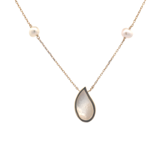 Elegant Pearl and Teardrop Pendant Necklace