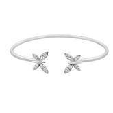 Butterfly Diamond Open Bangle Bracelet