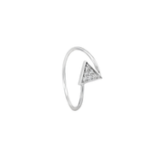 White Gold Triangular Ring Mount with Pavé Diamond Setting