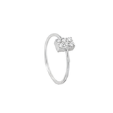 White Gold Ring Mount with Round Brilliant Cut Diamonds Setting