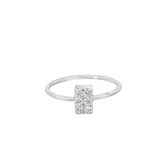 White Gold Ring Mount with Round Brilliant Cut Diamonds Setting