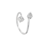 Pair of White Gold Ring Mounts with Diamond Cluster Design