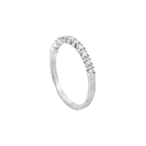 White Gold Ring Mount with Round Brilliant Cut Diamonds in Shared Prong Setting