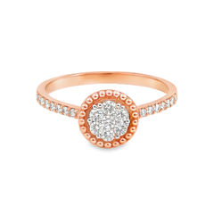 Rose gold ring with diamond accents
