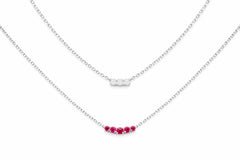 Layered Diamond & Ruby Necklace