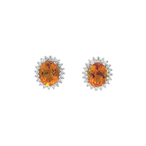 Shop 18K White Gold Citrine & Diamond Halo Stud Earrings by Amadura Jewelry. 0.49 CT G VS natural diamonds. Visit El Korba & Citystars. IGI, GIA & HRD certificates.