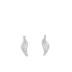 Shop 18K White Gold Diamond Wave Stud Earrings by Amadura Jewelry. 0.21 CT G VS1 natural diamonds. Visit El Korba & Citystars. IGI, GIA & HRD certificates.