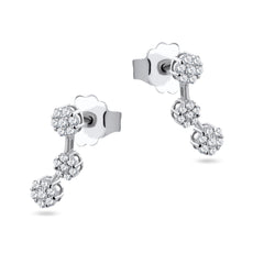Shop Flower Diamond Drop Earrings by Amadura Jewelry. 0.90 CT G VS1 natural diamonds. Visit El Korba & Citystars. IGI, GIA & HRD certificates.