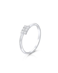 White Gold Ring With Diamond Accents