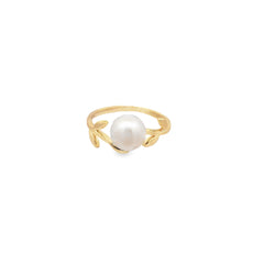 Elegant Gold Pearl Ring