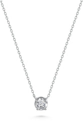 White gold necklace with a round diamond pendant