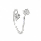 Pair of White Gold Ring Mounts with Diamond Cluster Design
