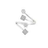 Contemporary White Gold Ring Mount with Pavé Set Diamonds