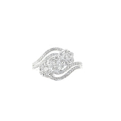 White gold ring with diamond accents