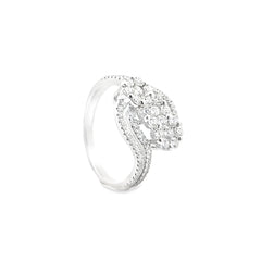 White gold ring with diamond accents