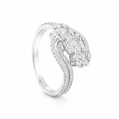 White gold ring with diamond accents
