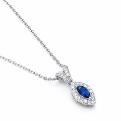 Elegant necklace with a blue gemstone pendant