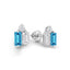 Blue Baguette Diamond Earrings