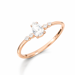 Pear Diamond Accent Ring