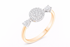 Two-tone ring with diamond accents