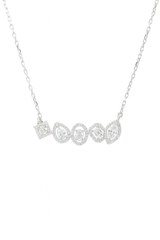 White gold necklace with diamond pendants