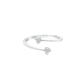 White gold open ring with diamond stones