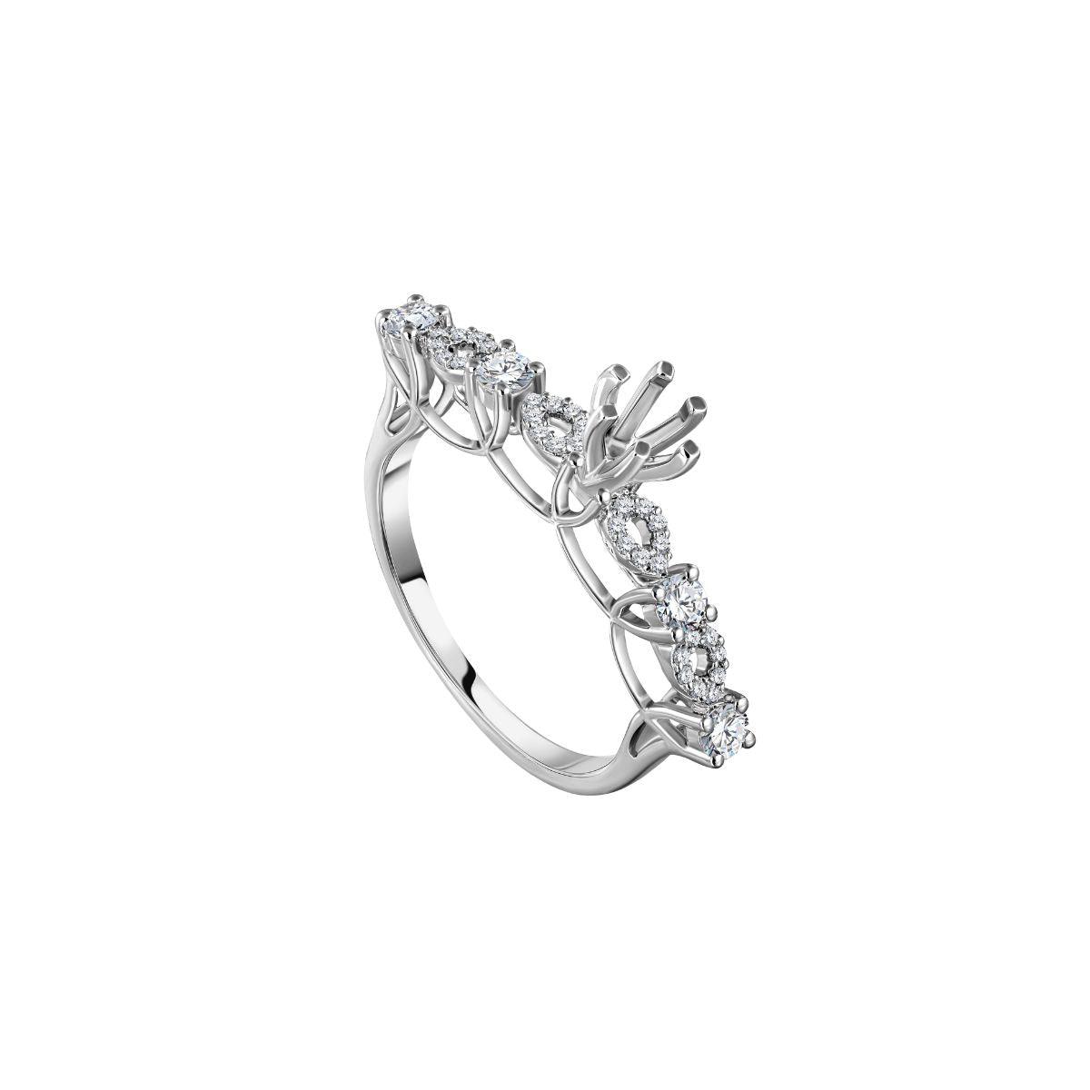 Floral Pavé Engagement Ring Main image