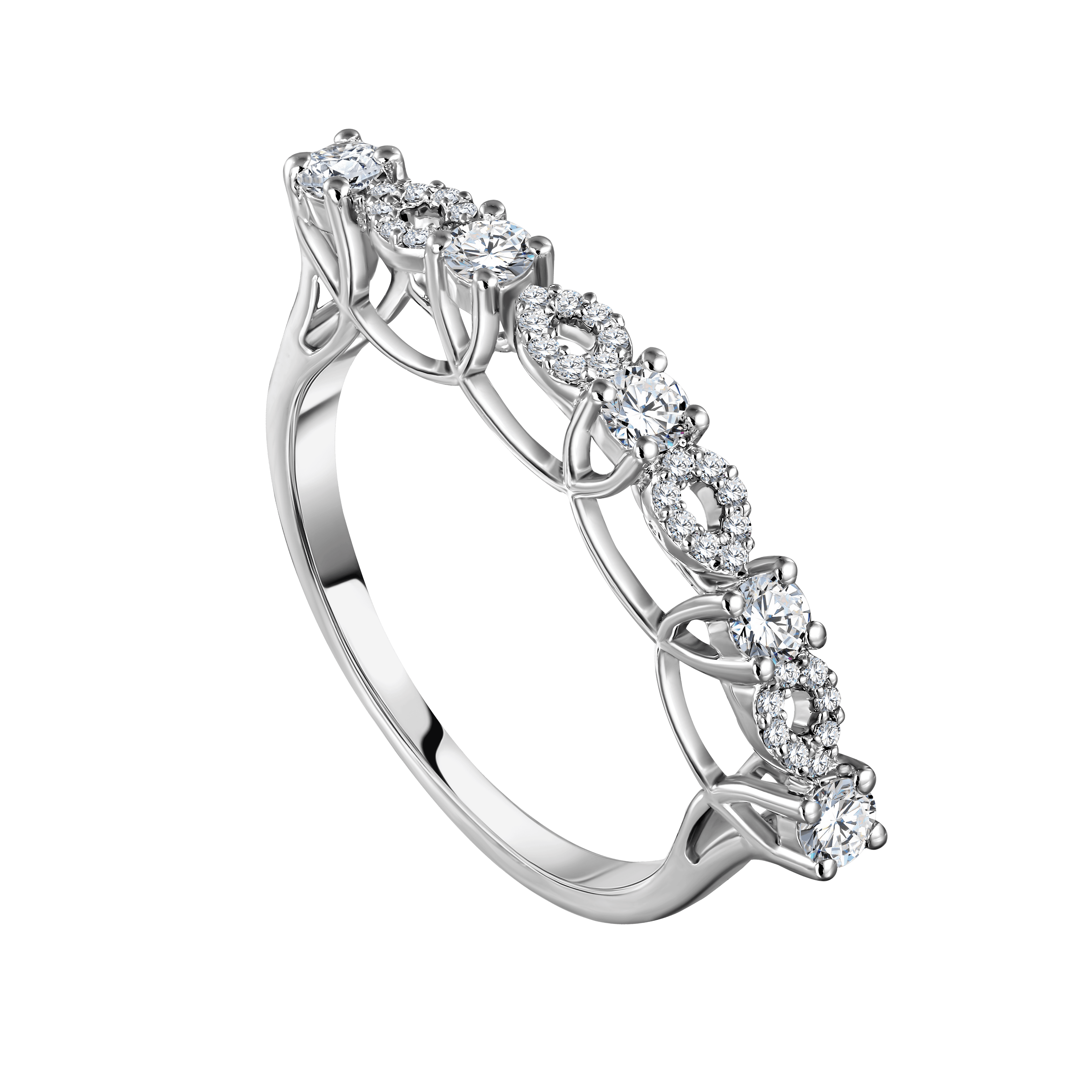 Round Diamond Wedding Band