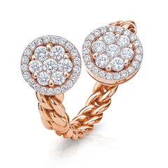 Rose gold ring with diamond accents