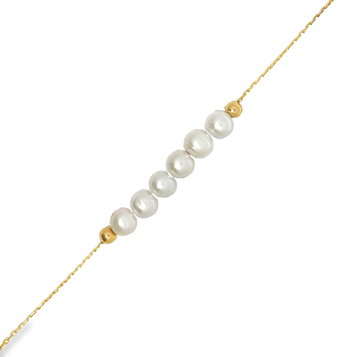 Radiant 6-Pearl Gold Bracelet