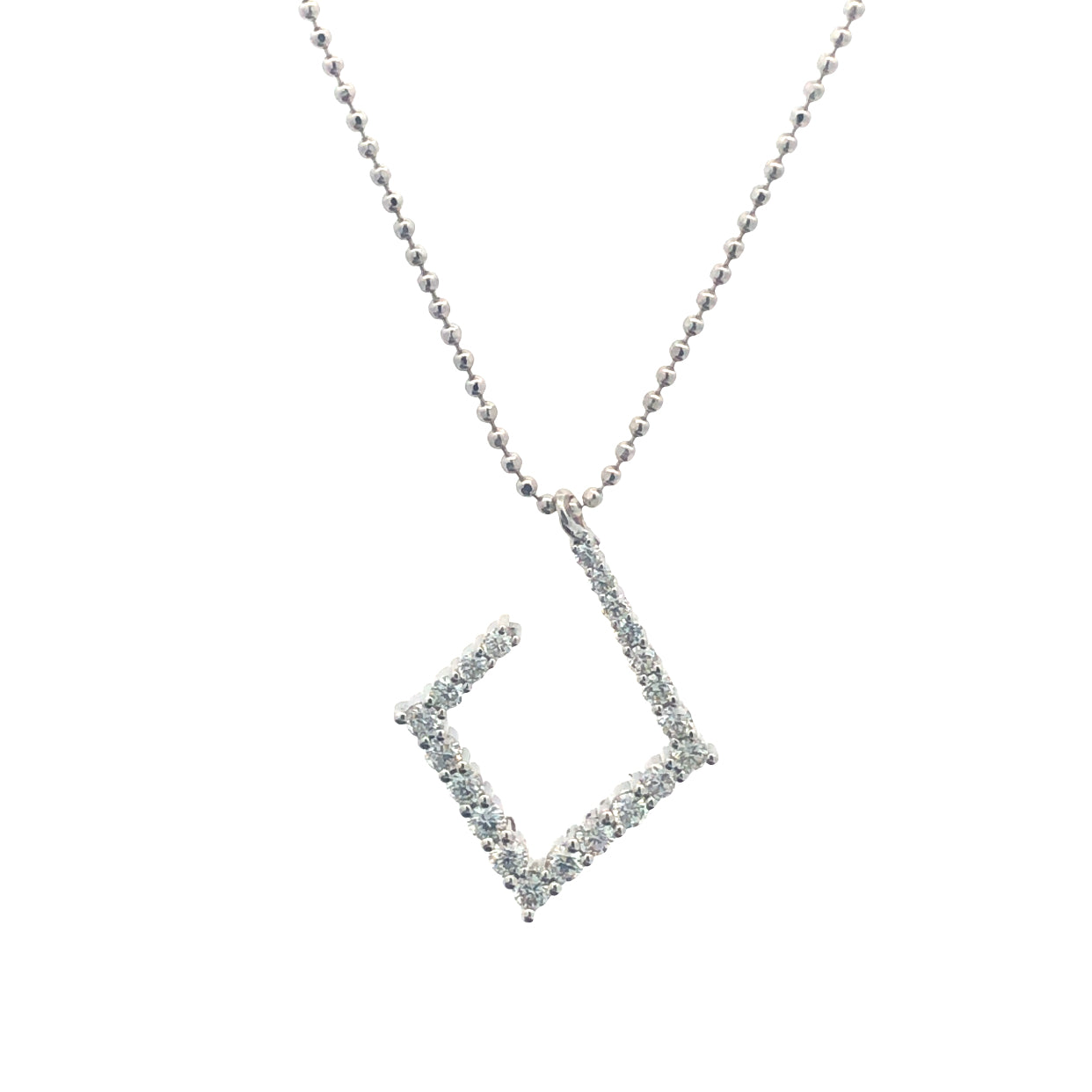 Open Diamond Square Necklace Main image