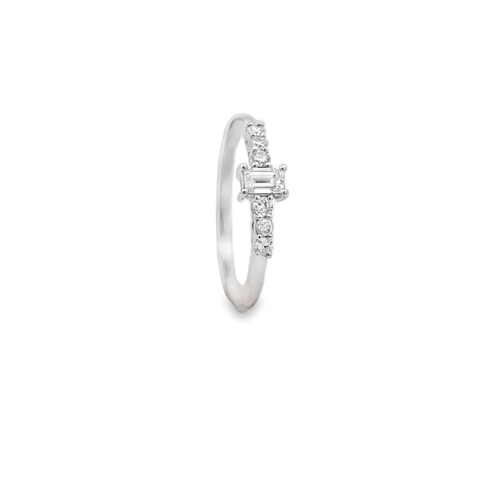 Baguette Three Stone Diamond Ring