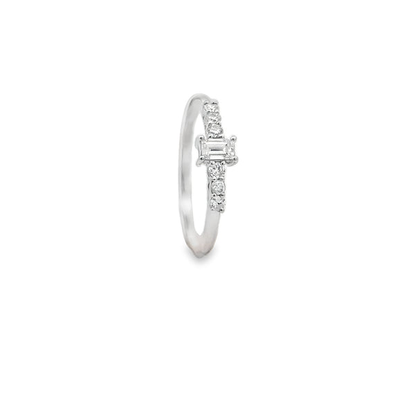 Baguette Three Stone Diamond Ring