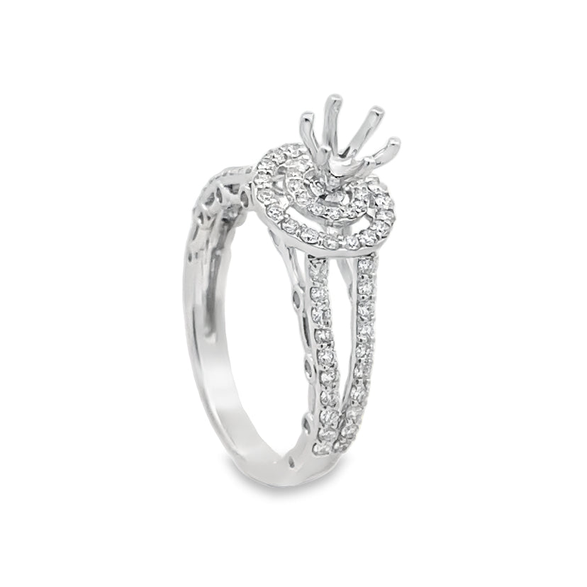 Split Shank Halo Engagement Ring Secondary image