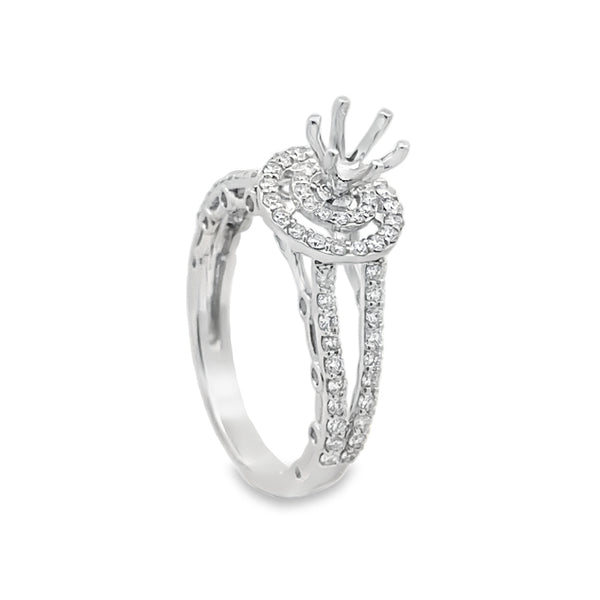 Split Shank Halo Engagement Ring