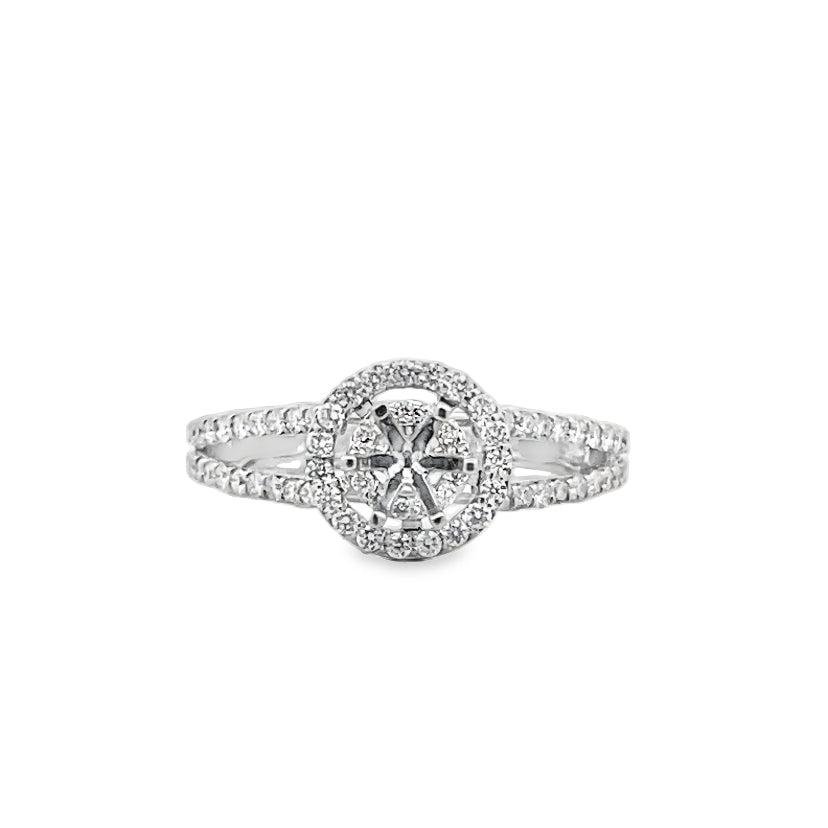 Split Shank Halo Engagement Ring Main image