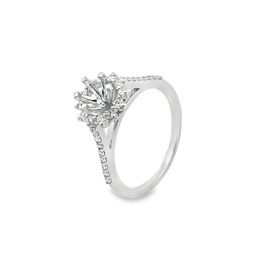 Floral Pavé Engagement Ring Main image