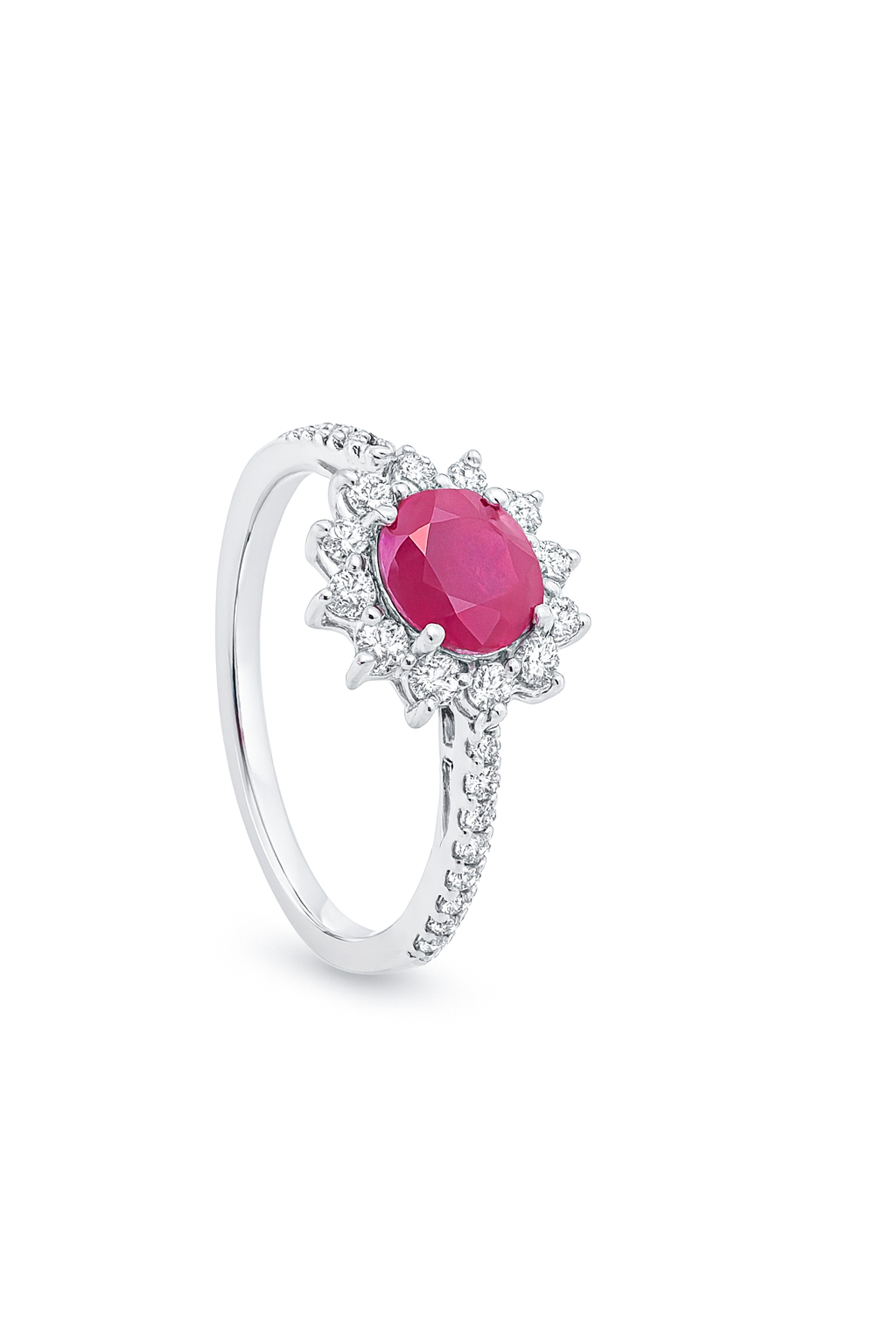 Ruby Halo Diamond Ring Main image
