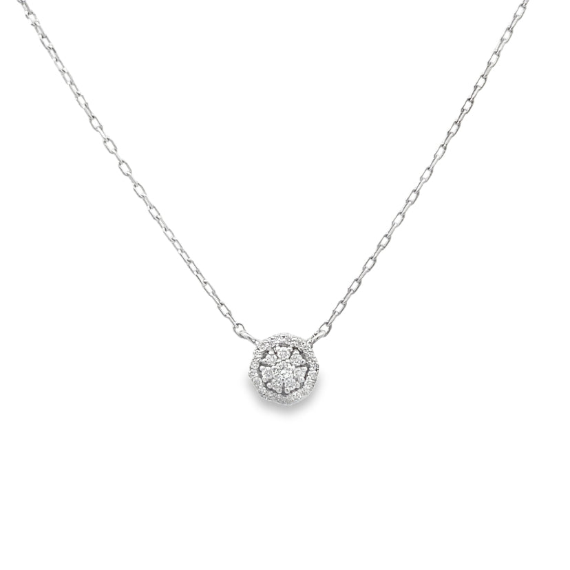 Round Halo Diamond Pendant Necklace Main image