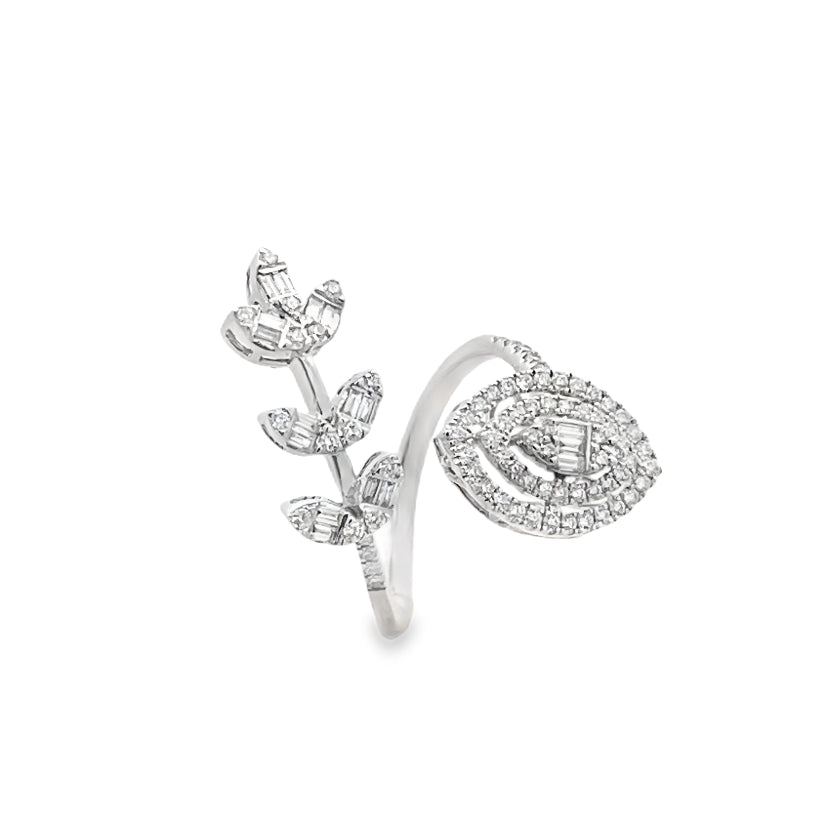 Floral Marquise Diamond Wrap Ring Main image