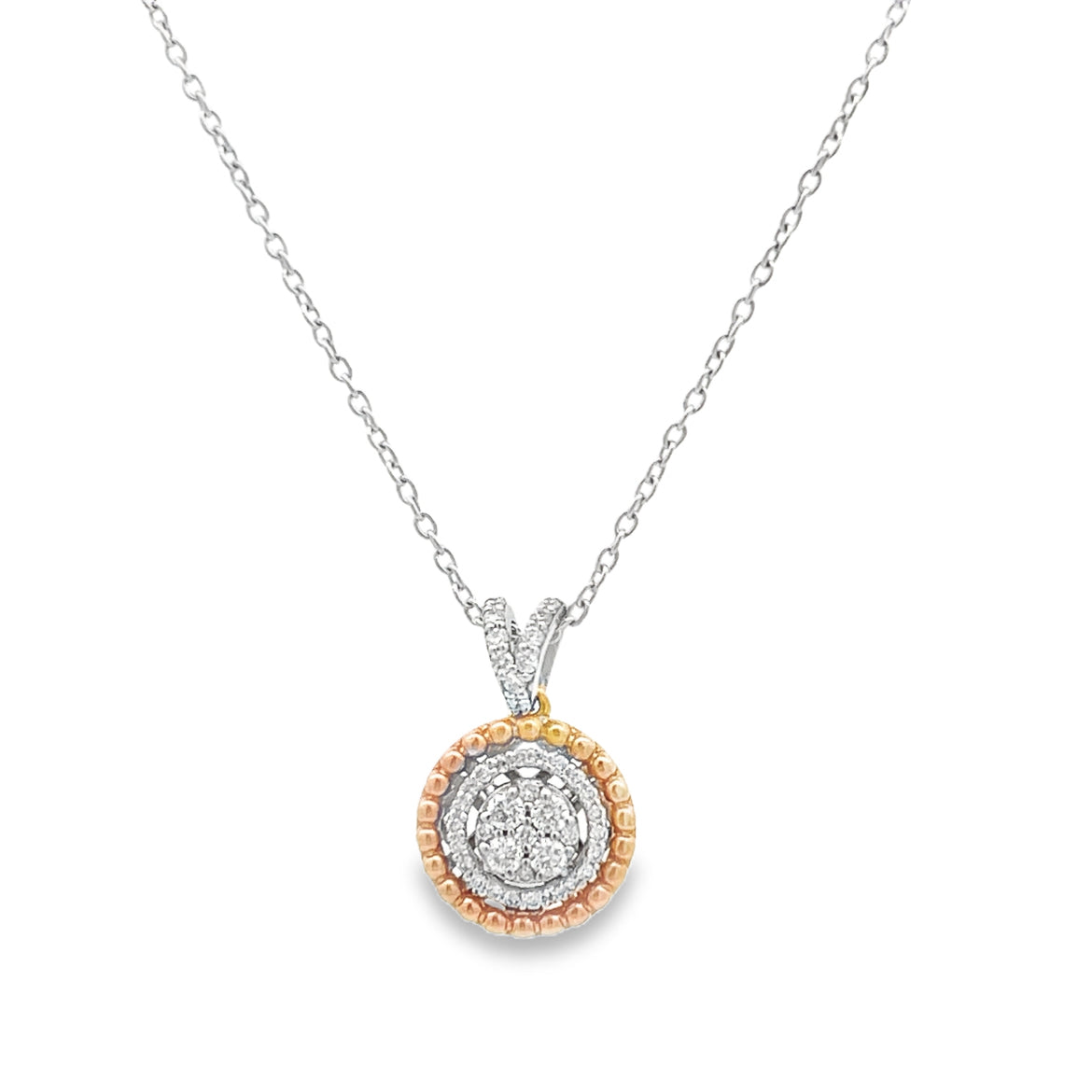 Round Halo Diamond Pendant Necklace Main image