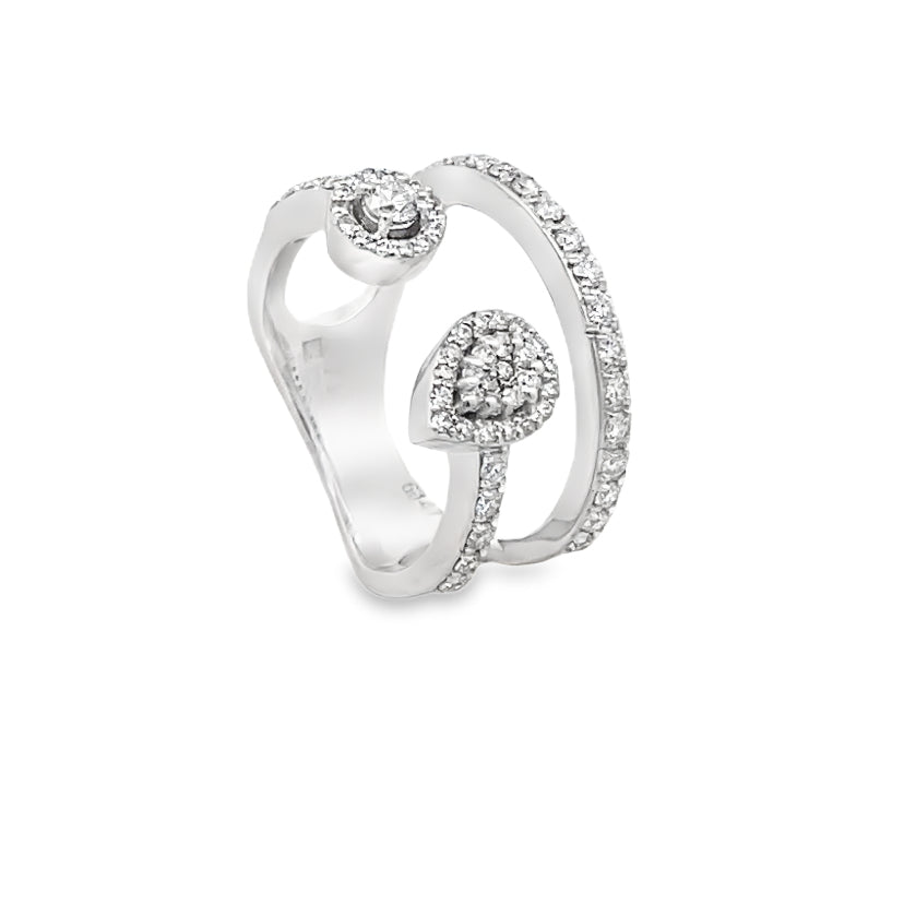 Open Halo Diamond Ring
